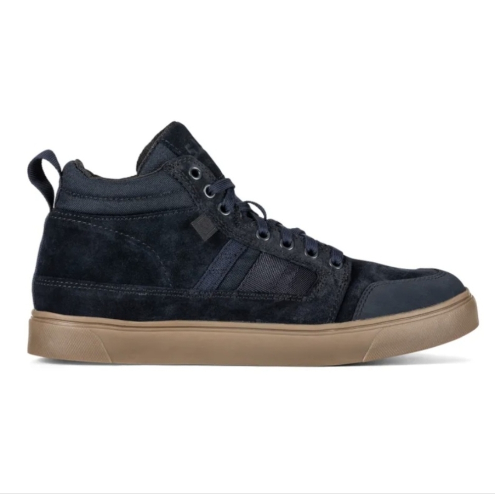 5.11 Tactical Norris Sneakers Mens 7/40 Dark Navy High Top Suede Vibram Sole EUC